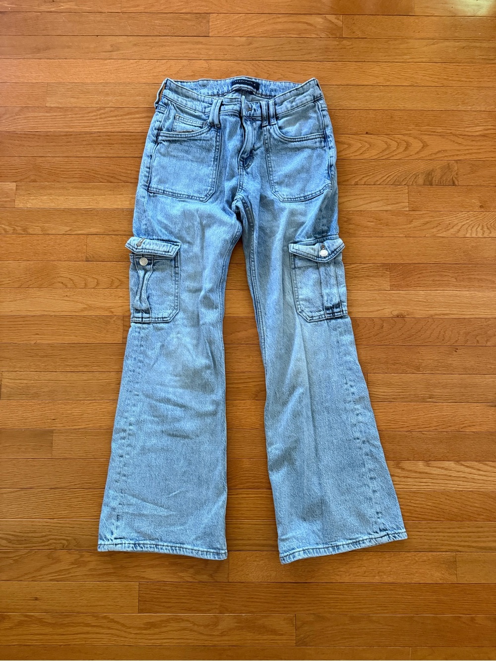 Aeropostale Light Blue Straight-Leg Cargo Jeans